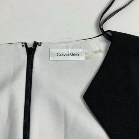 Calvin Klein Little Black Dress Sunburst Sheath Sleeveless Size 12 EUC - Picture 5 of 12